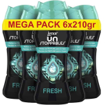 LENOR, Unstoppable Perlas de Perfume para la Ropa, 93 Lavados, 6 x 210 gr, Perlas Suavizante Para Ropa,