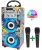 Máquina de Karaoke Portátil DYNASONIC, Altavoz Karaoke con 2 Micrófonos, Altavoz Bluetooth,Lector USB y SD, Regalo Original (025-16 luz),