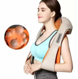 Masajeador eléctrico Shiatsu con forma de U para espalda, cuello y hombros, masaje caliente por infrarrojos, para casa,desde envio España