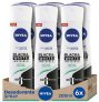 NIVEA Black & White Invisible Active Spray – Pack 6 (6 x 200 ml), desodorante antimanchas e invisible