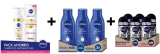 Pack ahorro cuidado facial antimanchas Nivea: Crema de día y sérum + Nivea Body Milk 400ml + 6 desodorantes.