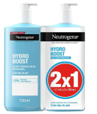 Neutrogena Hydro Boost Loción en Gel Ultraligera (Pack de 2 x 750 ml), crema hidratante corporal con Glicerina y Ácido Hialurónico para todo tipo de piel