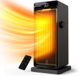 OMISOON Calefactor 2000W, ECO Calefactor bajo Consumo, PTC, 90°Oscilación, Temporizador 24h, Termostato, 4 Modo, Calentador