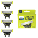 Pack 4 Cuchillas de Repuesto Philips OneBlade 360 QP440/50, compatible con todos los Philips OneBlade