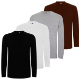 Pack 4 camisetas Algodón de Manga Larga Roly | Unisex | Varios Colores | Tallas de la S a la 2XL