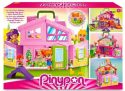 Pinypon – Casa Rosa Maletín, casita de muñecas plegable grande, muchas habitaciones y accesorios de la vida diaria, +4 años, (700017012)