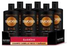Syoss – Champú para pelo seco y dañado – gama Repair – 6uds de 440Ml (2.640ml) – Repara en profundidad y protege el cabello