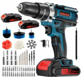 Taladro Atornillador 21V, Taladro Percutor a Bateria, con 61 Accesorios, 2 X 21V Baterías – Undreem