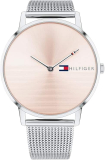 Tommy Hilfiger Reloj Analógico de Cuarzo para Mujer con Correa de Malla de Acero Inoxidable Plateada – 1781970