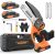 XIAZIR Mini Motosierra Bateria Portátil de Mano 6 Pulgadas, 21 V Motosierra Eléctrica con cargador, batería, llave, adecuado para el jardín