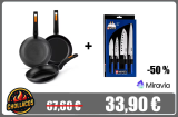 🍳 ¡CHOLLO EN LA COCINA! Set de 3 Sartenes Monix Fuego + Set de Cuchillos por solo 33,90€ (Antes 67,60€) 🥩🔪